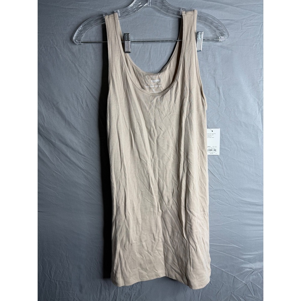 Sonoma Goods For Life Tan Everyday Tunic Tank Top Large NWT WS63K235RS4